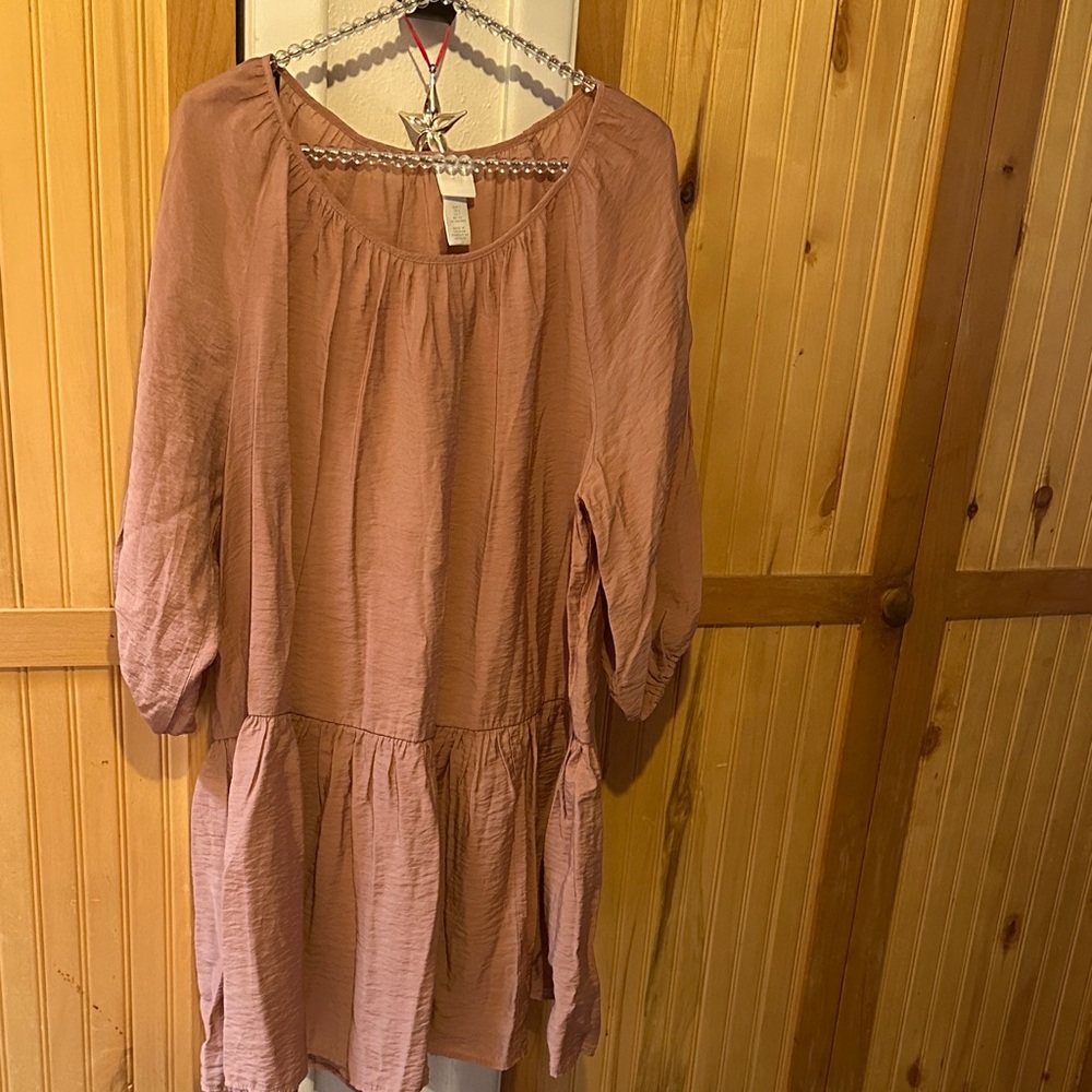 H&M Mauve Midi Dress with Long Sleeve